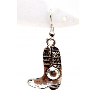 THE SHOE - Silver Oxidized Earring Hook Dangle Drop Long Asian Novelty Tribal